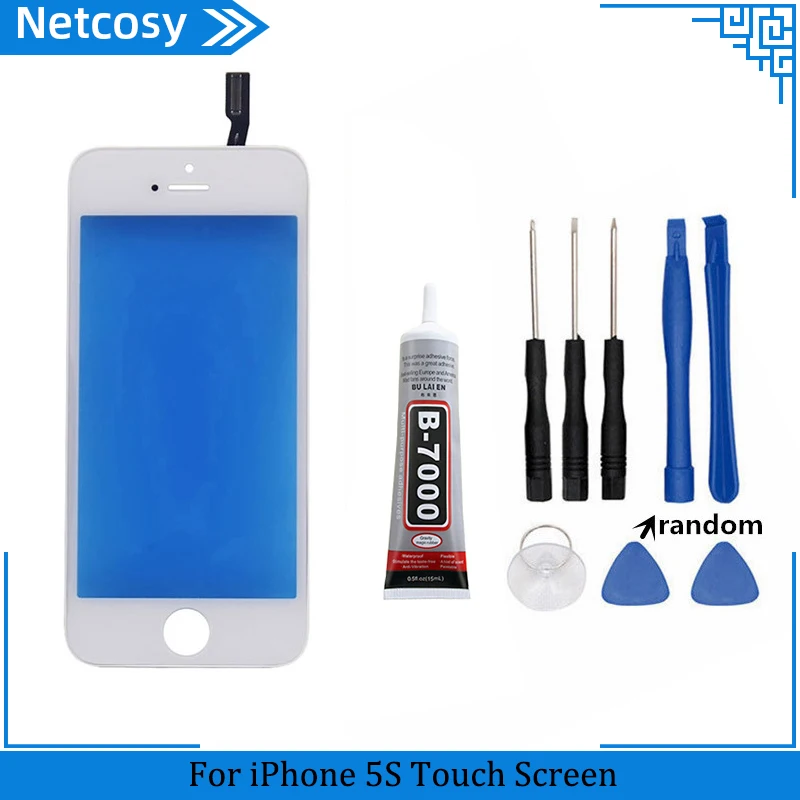 Netcosy для iphone 5s сенсорный экран дигитайзер стекло объектив сенсор Замена для iphone 5s 5th Сенсорная панель+ 15 мл B-7000+ инструмент