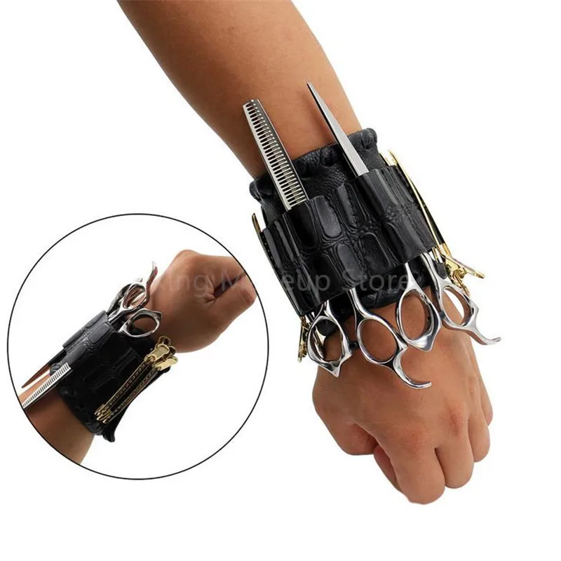 1PC Wristband Hair Scissors Bag Salon Barber Hairdressing Holder Scissors Pouch Wrist Storage Bags Hair Clip Bag