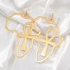 Anniyo African Map Big Ankh Earrings Exaggerate Larger Earring Africa Egypt Nile Key Traditional Ethnic Hyperbole  #154721 4