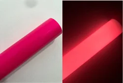 Luminous Glow-In-The-Dark Heat Transfer Vinyl - 12x40 Roll for T-Shirt Customization and Iron-On Applications (8 rose red)