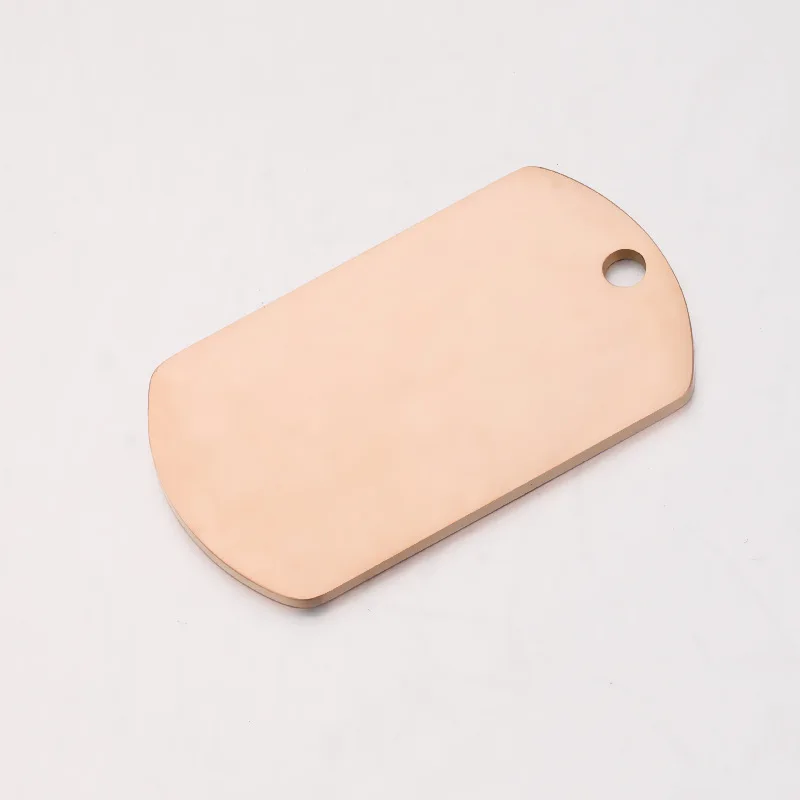 Stainless Steel Blank Dogtag Military Pendant For Engrave Jewelry Making Metal Military Plate Mirror Polished Wholesale 10pcs