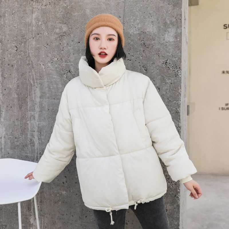 Новое поступление, зимняя женская куртка, корейский стиль, воротник-стойка, пуговицы, Женское пальто, короткая парка, модная