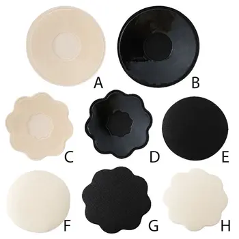 

Women Invisible Silicone Pasties Round Flower Shape Nipple Cover Reusable Adhesive Swimsuit Breast Pad Waterproof Bra Accessory