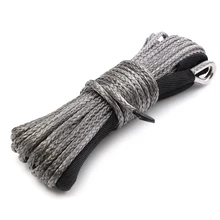 15M Car Trailer Grey Tow Rope Winch Rope Cable Towing Rope Pull Rope Strap Hook Car Accessories For Truck Van Road Recovery