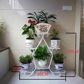 

European Style Solid Wood A Living Room Ornament Landing Type Balcony Potted Plant Shelves