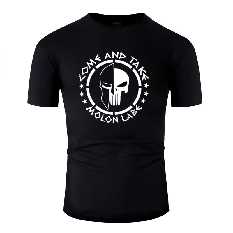 Molon Labe Go And Take Спартанский череп футболка мужская одежда мужские футболки Harajuku с коротким рукавом