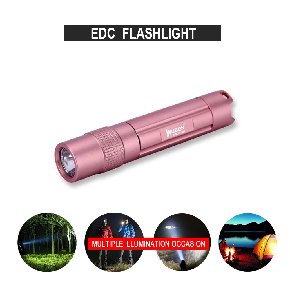 WUBEN E501 Mini LED Flashlight Pocket flashlights Portable led Lantern USB Rechargeable Lamp Key Light Zoomable Waterproof Torch