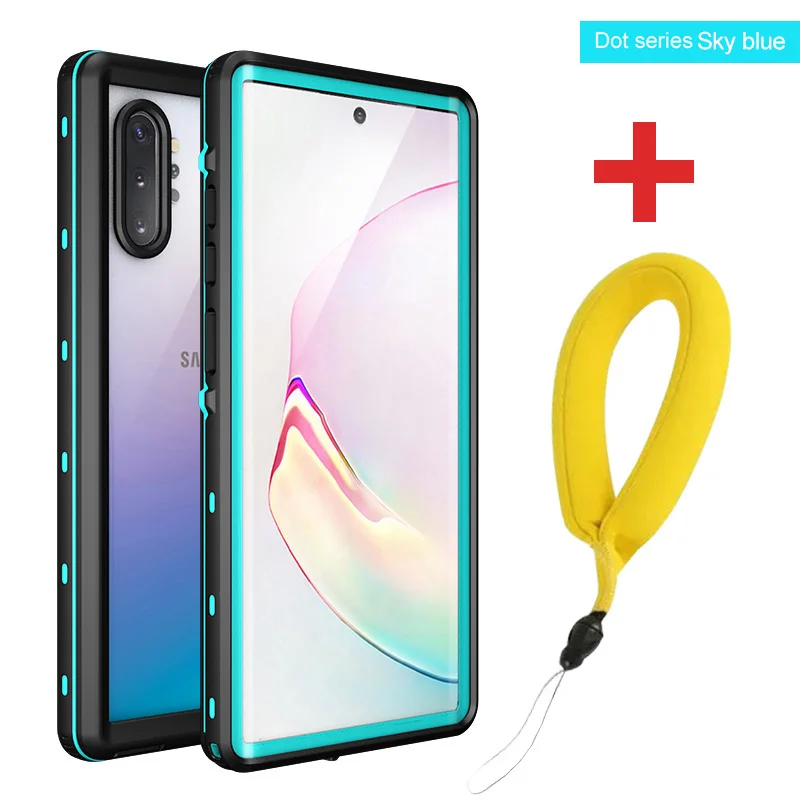 Водонепроницаемый чехол MOMOTS для samsung Galaxy Note 10+ 9 8 360, противоударный чехол для samsung Note 10 Plus, чехол для подводного плавания - Цвет: Sky blue with strap