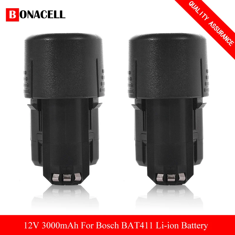 3000mAh 10 8 V 12V li ion BAT411 перезаряжаемая батарея для BOSCH BAT412A BAT413A Φ 2607336013 2607336014