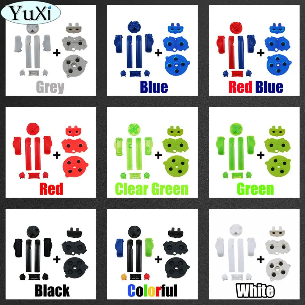 

YuXi Plastic LRAB Button D-Pad For Nintend for Game boy Advance Buttons Frame for GBA D Pads Power ON OFF buttons Red Blue Green