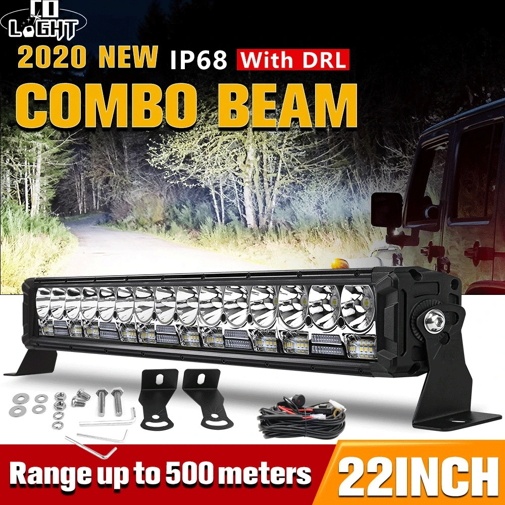 

CO LIGHT 2020 NEWEST Design Upgraded Work Light Bar LED 22inch 300W 42000LM Spot Flood Combo DRL Led Bar Lights for Boat 4WD SUV