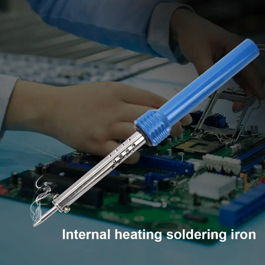 30W/40W/60W 9-in-1 Adjustable Temperature Electric Soldering Iron Kit Tip Desoldering Pump Stand Tweezer Solder Wire Box EU220V