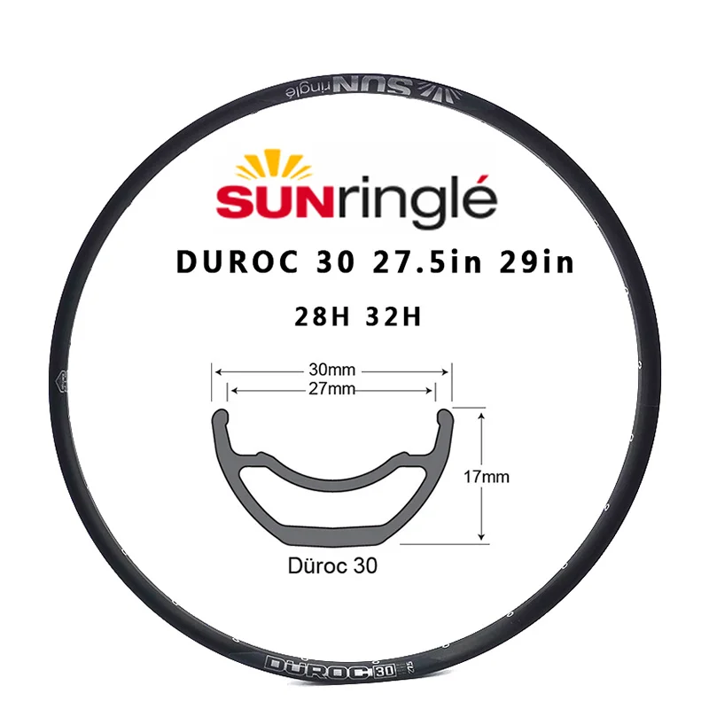 Mountain Rim Sunringle Durac 30/35/40 27.5/29 Inch Sleeved Edge 32H/28H Aluminum RimsTubeless Ready For XC TR Bike Spare Parts carbon bike wheelset bike wheelset carbon wheelset