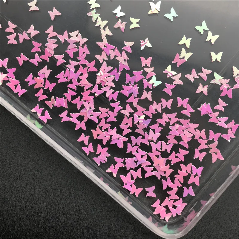 Ultrathin AB Pink 20 г 3 мм Бабочка Форма ПВХ свободные блестки для ногтей маникюр/Шитье/свадебные конфетти украшения - Цвет: Ultrathin AB Pink