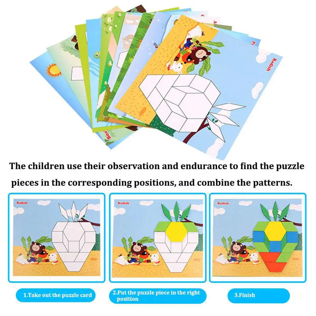 250Pcs/set Montessori Wooden Math Puzzle Toys for Children Early Education Teaching Toys Wood Sensory Preschool Geometry Gifts