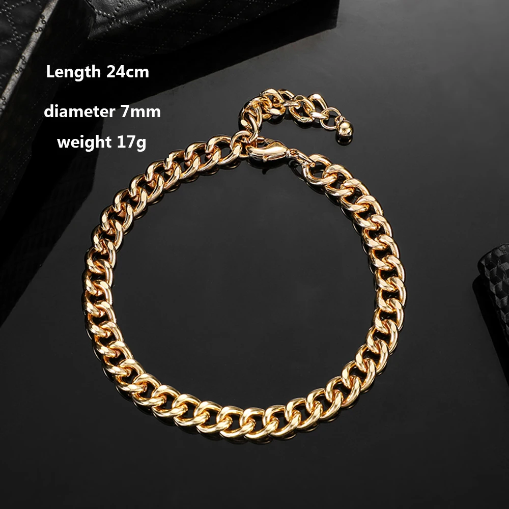 Модный хип хоп кубинский браслет цепочка для мужчин и женщин золотого цвета