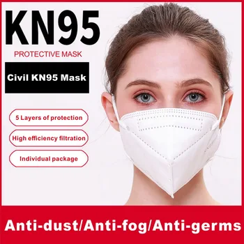 

50pcs/bag KN95 Mask 5 Layers Filter PM2.5 Anti-fog Anti-droplet Anti-haze Reusable and Fast Delivery (not for medical use)