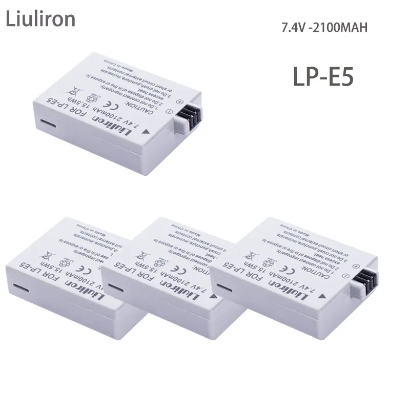 3x батарея LPE5 LP-E5 LP E5 батарея для Canon 450D 500D 1000D Kiss X2 X3 F Rebel XSi Xli XS L15 камера - Цвет: 4battery