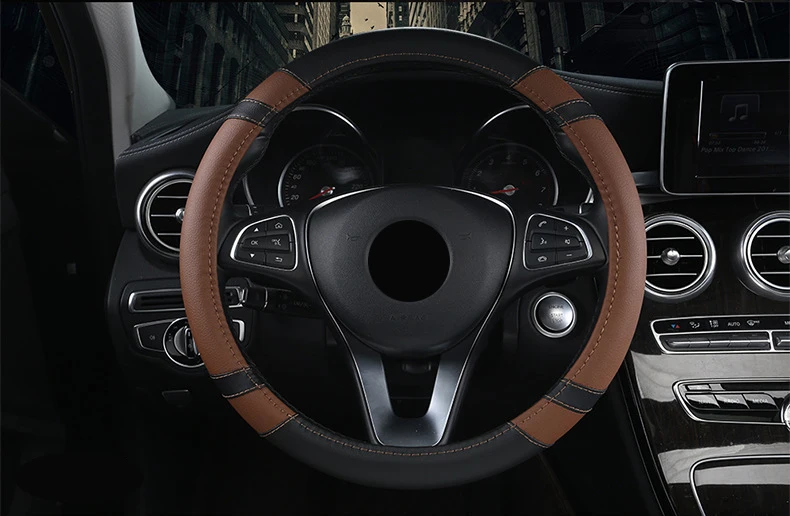 Универсальный чехол на руль подходит для VW Polo Beetle Golf Passat T-Roc Tiguan Touran модели Amarok, Caddy Crafter DS3 DS4 DS7 и т. Д