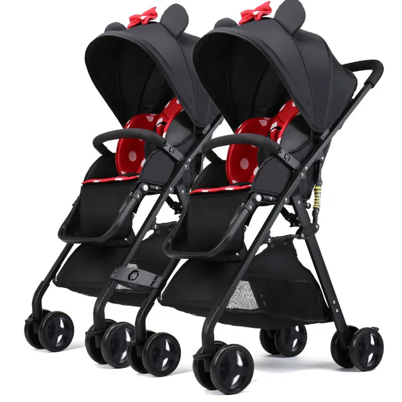 Коляска для малышей-близнецов, прогулочная коляска, складная коляска, Двойная съемная складная Коляска