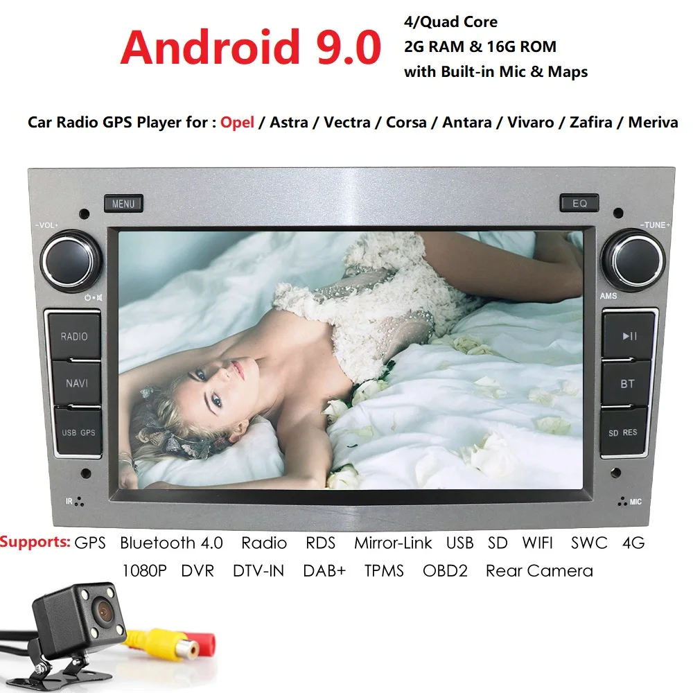 Автомобильный мультимедийный плеер gps Android 9,0 2 Din DVD Automotivo для OPEL/ASTRA/Zafira/Combo/Corsa/Antara/Vivaro радио FM OBD2 DVR dab