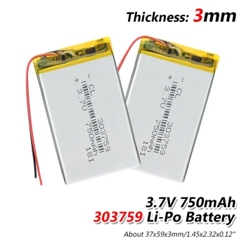 

1/2/4 Pieces Lithium Li-ion Polymer 3.7v 303759 750mAh Battery Replac For Dog Training Device Solar Lamp Radio MID PDA PSP GPS