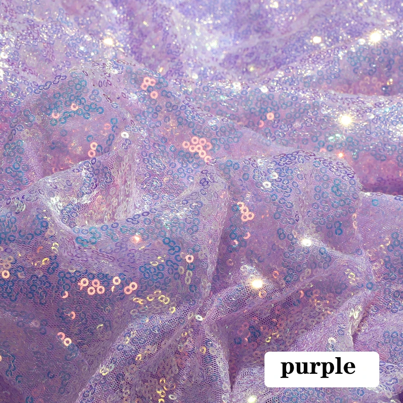 purple 130X50 см 3 мм ткань с разноцветными блестками блестящие пайетки блестящая ткань для свадебной вечеринки сценическая одежда домашний декор DIY материал - Цвет: purple
