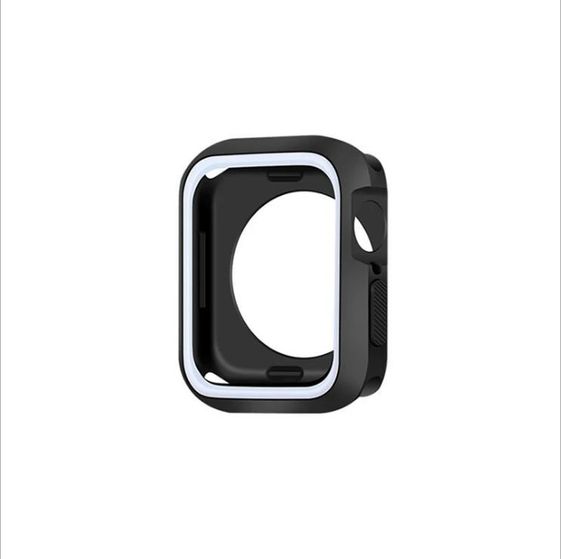 10 шт./компл. Мягкий ТПУ Защитный чехол для Apple Watch, версии 44 мм 40 мм, 38 мм, 42 мм, Крышка корпуса для Apple iwatch чехол Series5/4/3/2/1 - Цвет: black-white