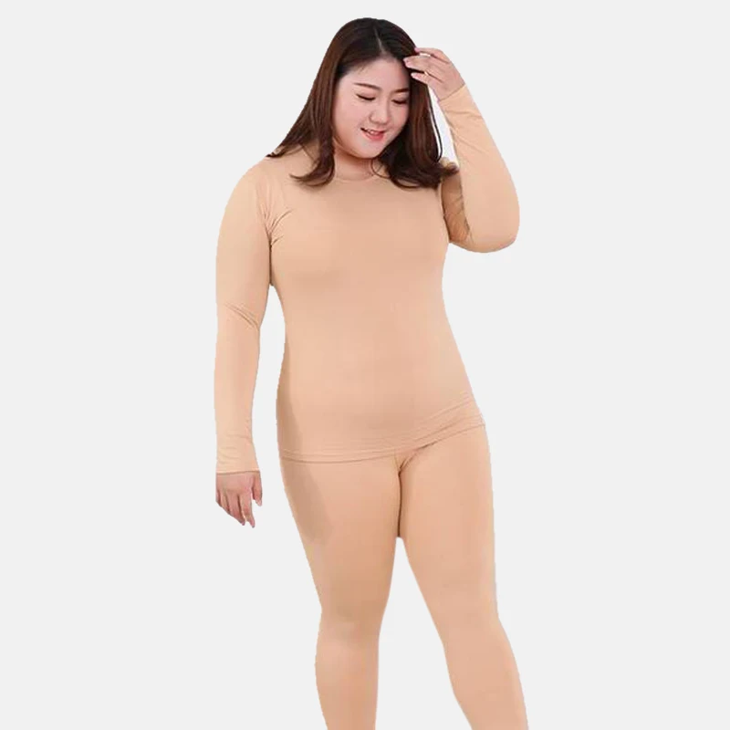 Plus Size Thermal Underwear Women Velvet Ladies Winter Clothes Two Piece Warm Suit Long Johns Large Size Fleece Warm clothes