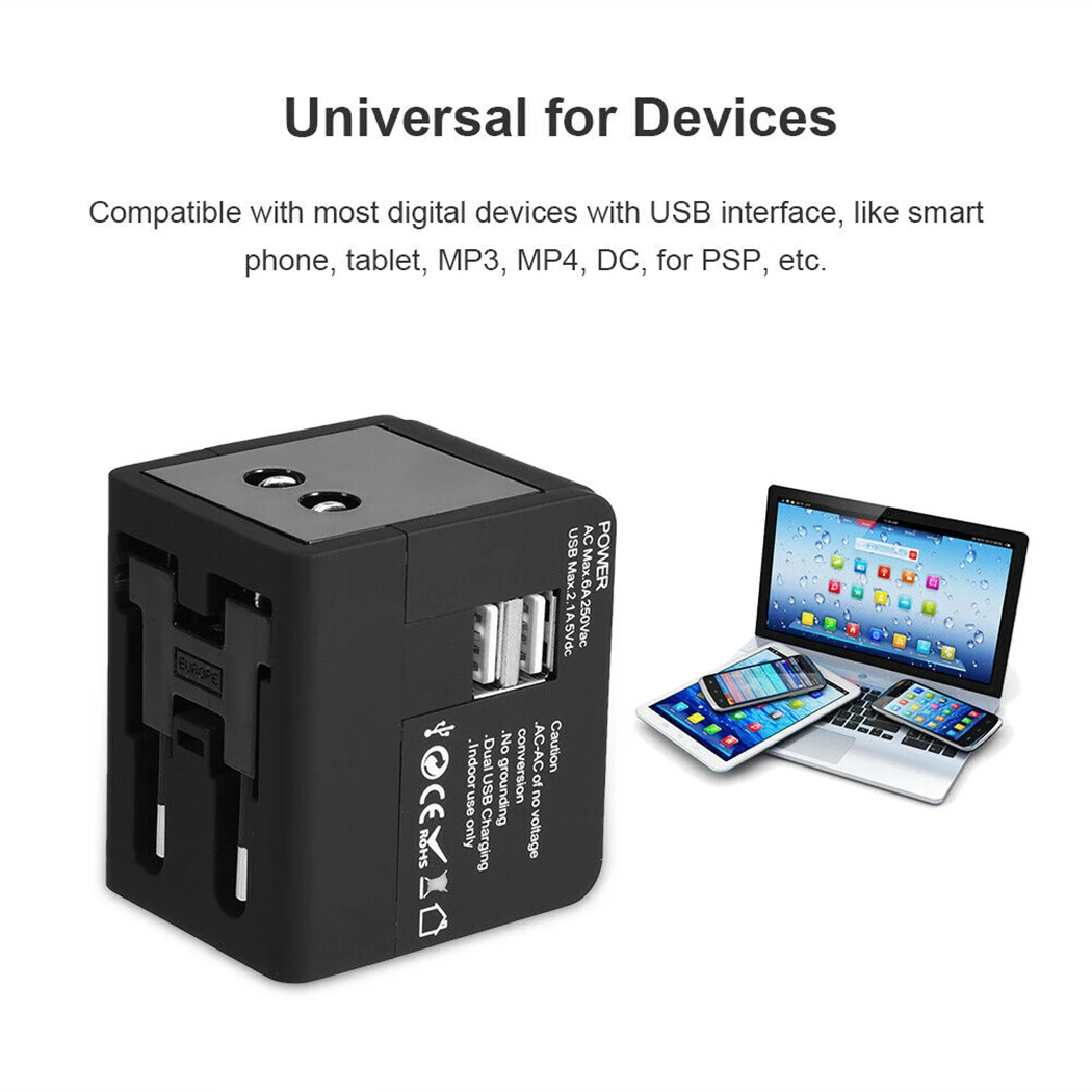 Адаптер для путешествий 2USB