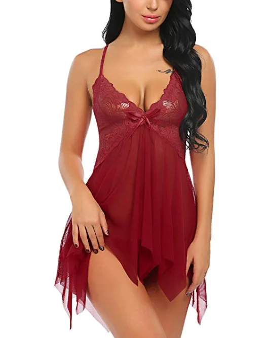 Модное женское сексуальное нижнее белье Babydoll, трико, кружевная ночная рубашка, одежда для сна