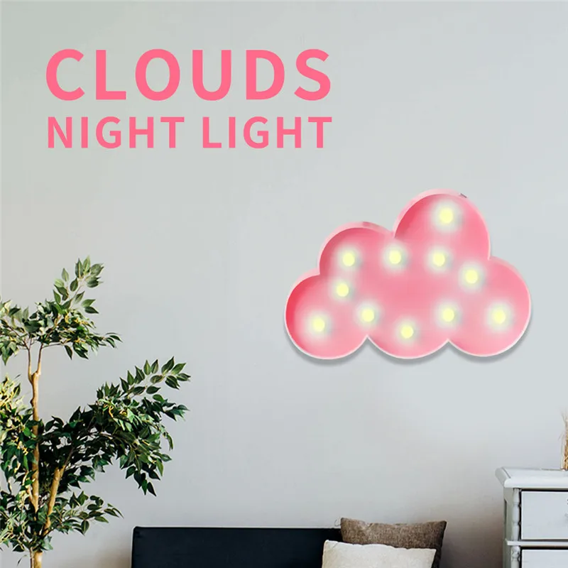 Cloud Lamp Shade Sign Night Light Children Bedroom Home Decoration Lamps lampe de chevet #3N08 (12)