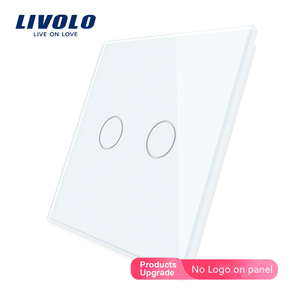 Single Glass Panel For 2 Gang Wall Touch Switch VL-C7-C2-11 (7 Colors) wall touch switch socket