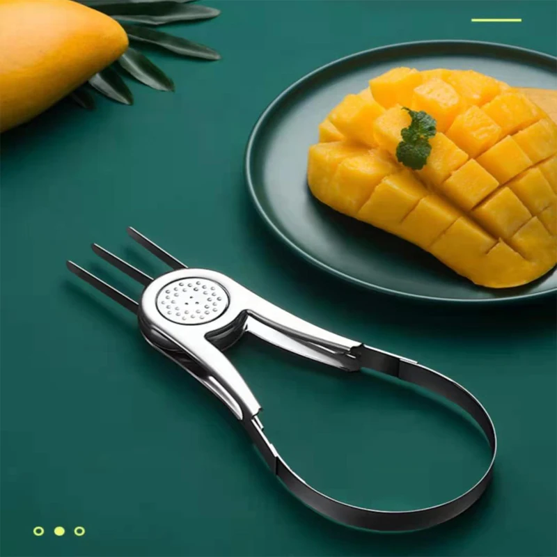 Mango Splitter Multi-function Fruit Divider for Cutting Mango Cubes Special Knife for Peeling Separating and Cutting Mangoes