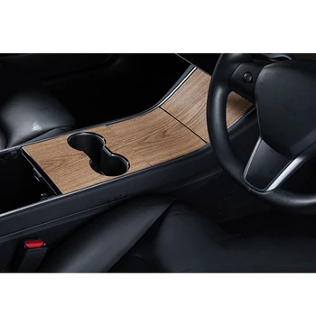 

Control Car Central Control Sticker Panel Trim Film For Tesla Model 3 Wood Grain