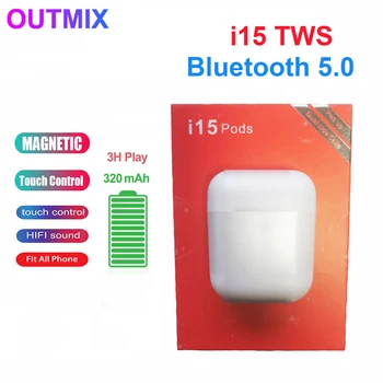

New i15 pod TWS Mini Bluetooth V5.0 headset wireless earbuds PK i7 i9 i11 i14 i20 i12 i90000