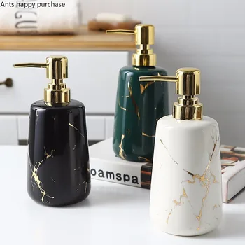 

Bathroom Shower Gel Bottle Lotion Press Bottle Bathroom Ceramics Hand Sanitizer Bottle Bathroom Accessories Tricolor Household