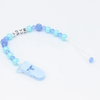 

New Silicone Baby Pacifier Clips Letter Shape DIY Colorful Pacifier Chain for Baby Teething Soother Chew Toys Dummy Clip Holder