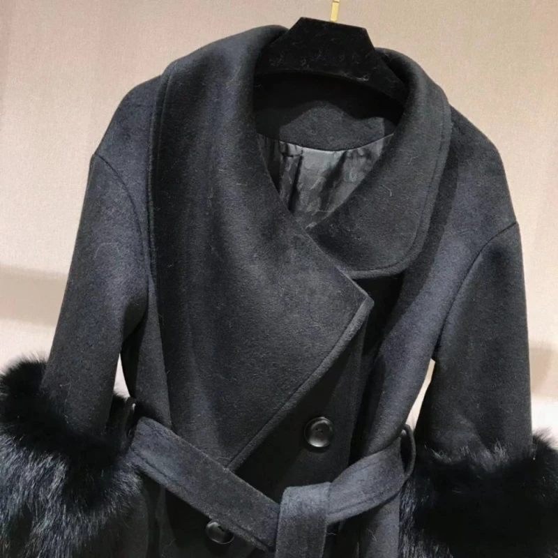 2020 Autumn Winter Ladies Real Wool Coat with