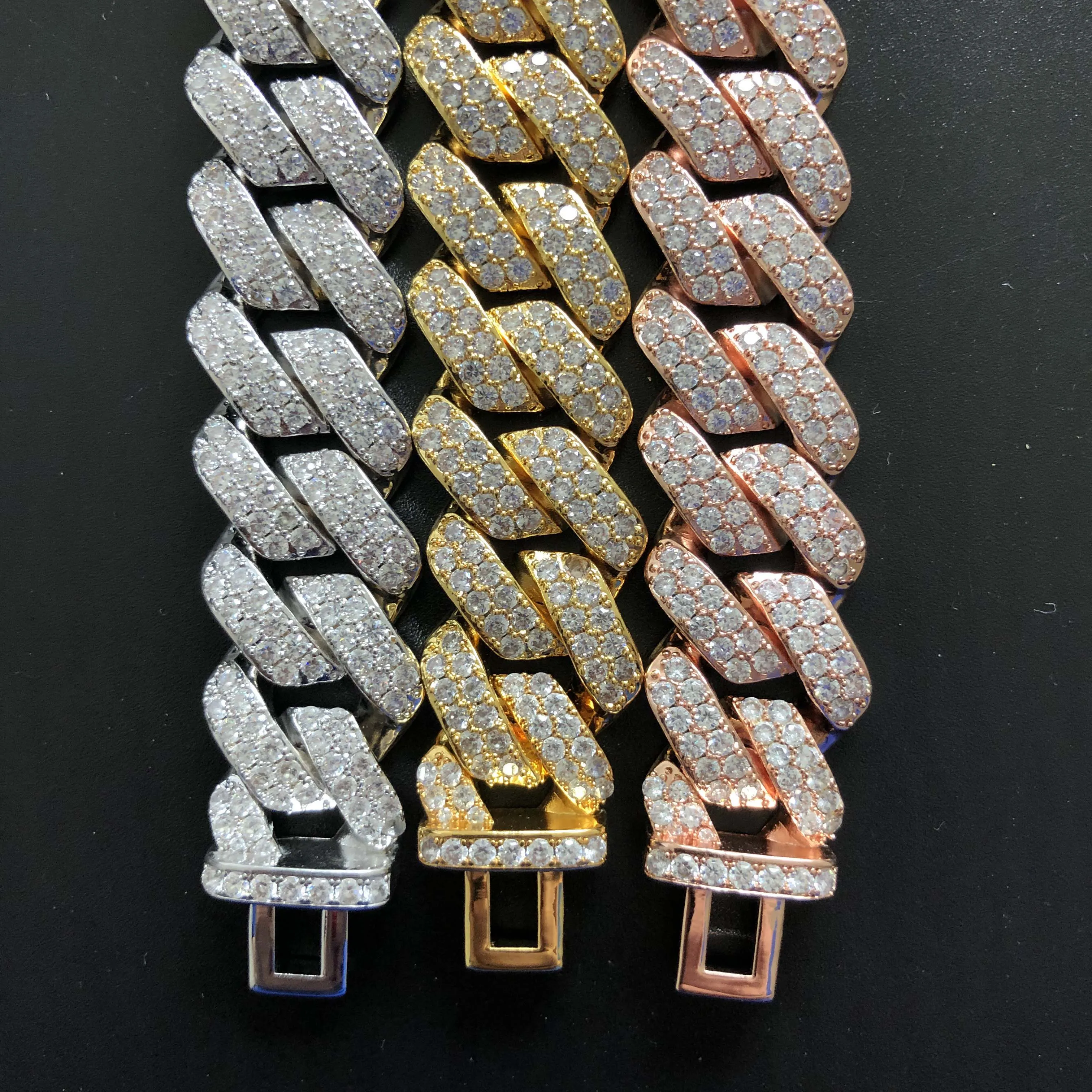 19 мм Iced out зубец кубинские звенья цепи для мужчин