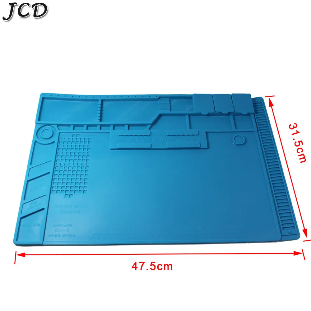 JCD 47,5*31,5 см Теплоизоляционный силиконовый ремонтный коврик, Ремонтный коврик, инструменты для паяльника BGA, станция теплового пистолета, телефон, компьютер, основной