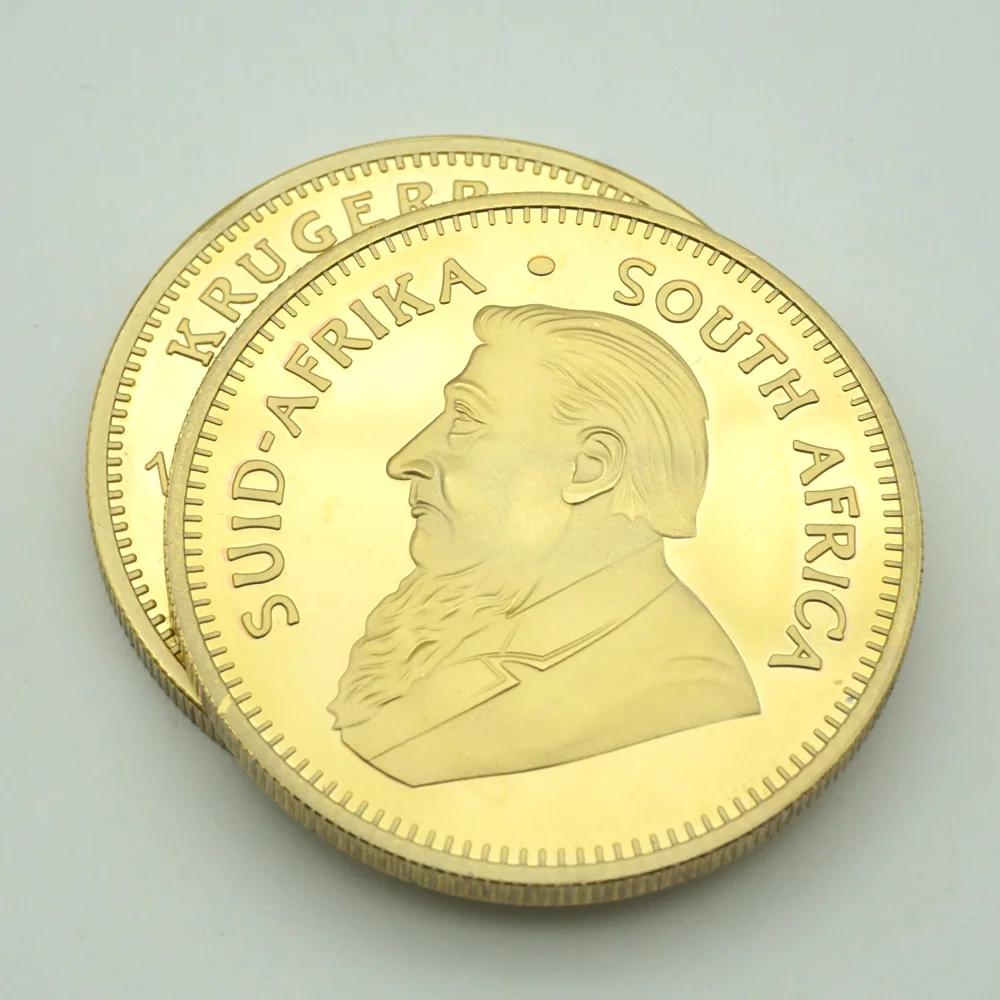 HEQING 2pcs 1967 Südafrika Saudi-Afrika Krugerrand 1OZ Goldmünze Paul Kruger Token Value Sammlermünzen