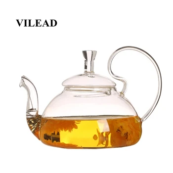 

VILEAD 600ml 800ml Glass Phoenix Tail High Teapot Flower Teapots High Temperature Filtration Handmade Heatable Household