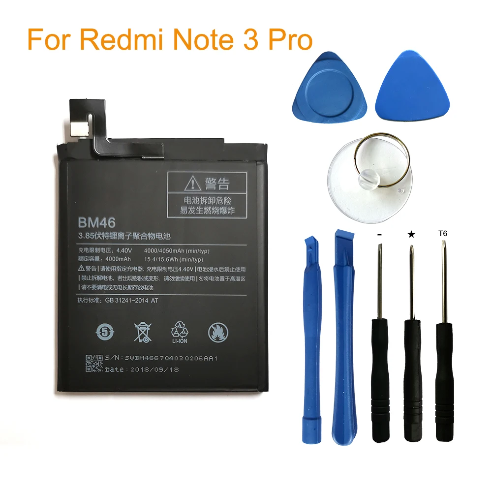 

OHD Original High Quality 4000mAh BM46 Battery For Xiaomi Redmi Note 3 Note 3 Pro Phone Replacement battery