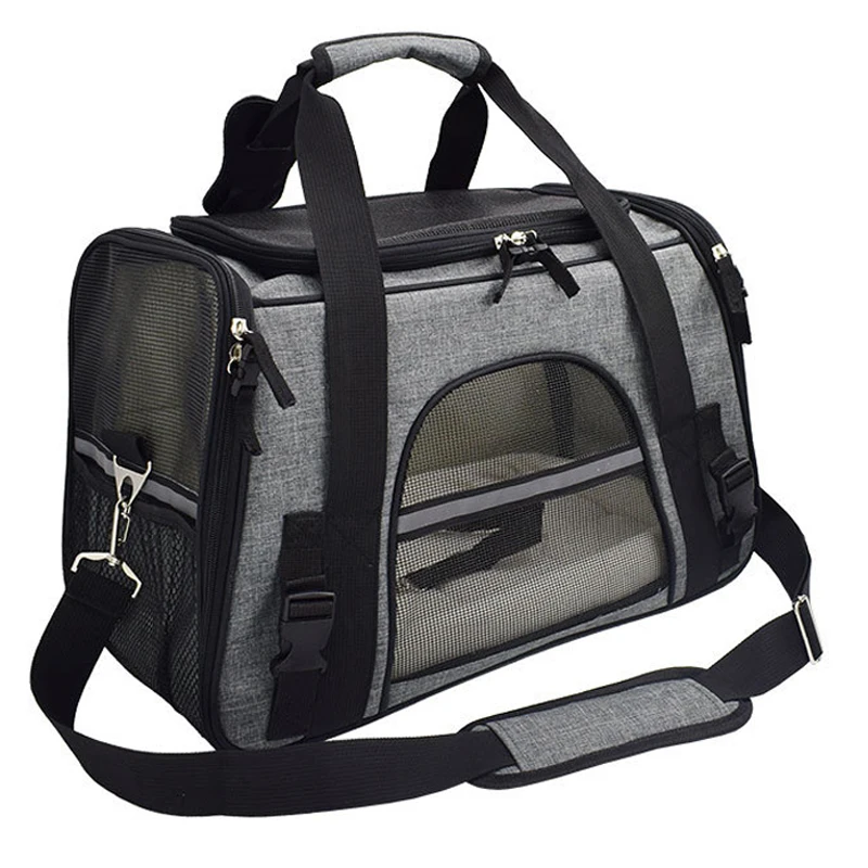 Pet Carrier Airline Approved Soft Sided Carrier for Cats and Dogs Portable Breathable Cozy