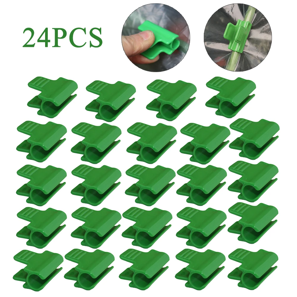

24Pcs Plastic Pipe Clamps For Greenhouse Frame Pipe Film Sunshade Net Vegetable Fruit Cover Insect Net Fixing Clamp Clip
