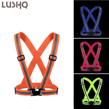 

Adjustable Reflective Strap Vest Safety Night Running Riding Reflective Vest Elastic Band Cycling Vest Waterproof Jacket