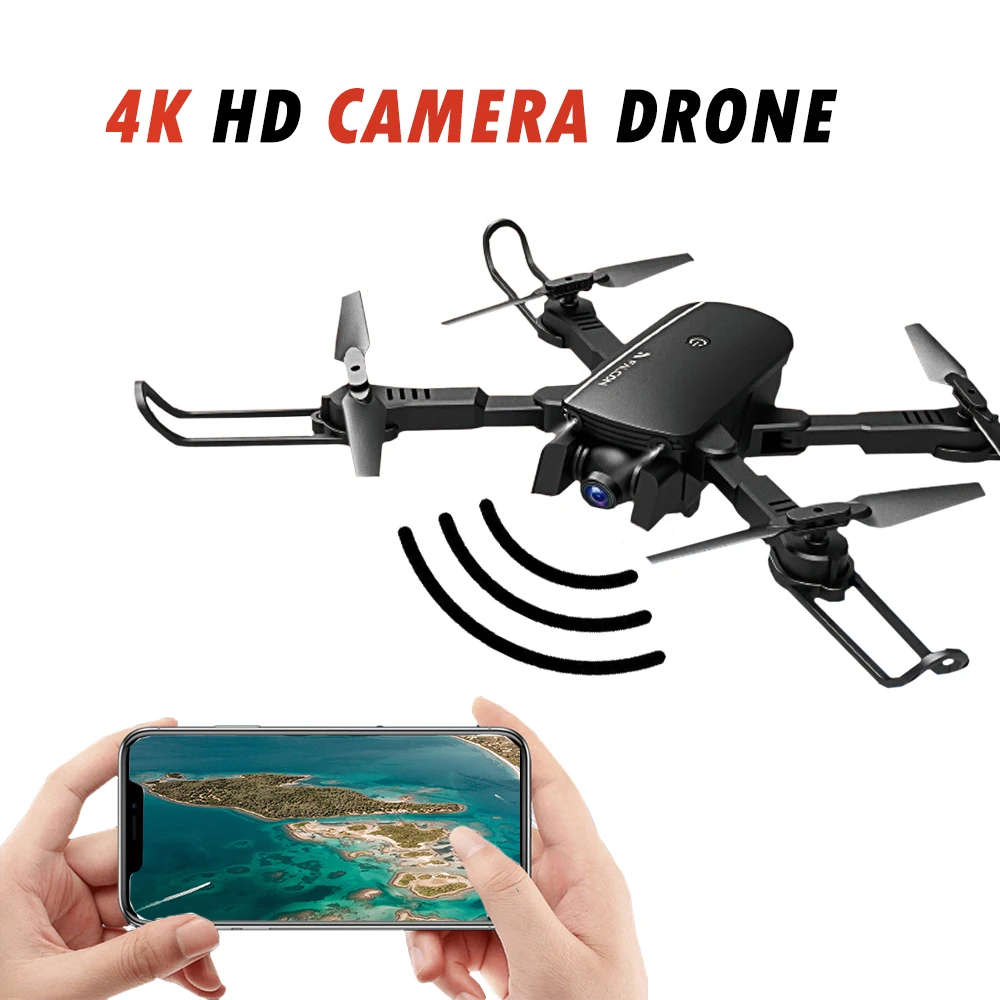 RC Drone with 1080P 4K HD Camera Wifi FPV Remote Control Quadcopter Optical Flow Positioning Gesture Photo Dron Altitude Hold | Игрушки и