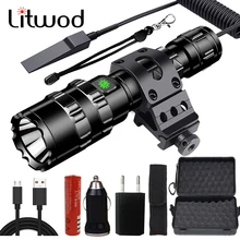 Taschenlampe Led Remote Schalter Aluminium 8000lm Stoßfest, Harte Glühbirnen L2 Wiederaufladbare Litwod Camping, Jagd