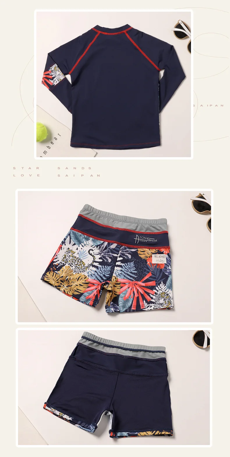 May Badpak Swimsuit Push Up Bikinis Woman Pool Swimwear New Parent Child Long Sleeve Zipper Bathing Suit Animal Polyester